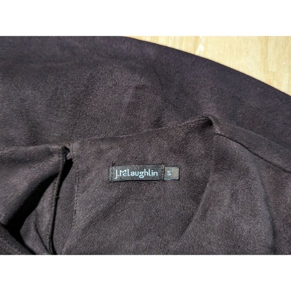 J McLaughlin faux suede Bell sleeves Keaton Mocha Brown Top size Small - Picture 3 of 5